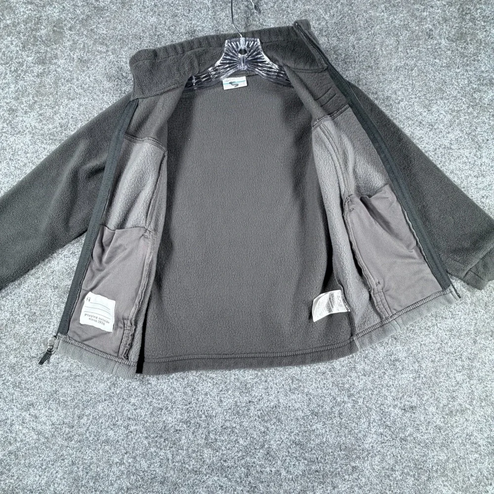 Columbia Steens Mountain II Fleece Jacket Boy's XS Gray Black Lightweight Zip Up